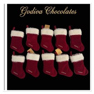 Godiva Red mini Christmas Stockings ornaments gift Set